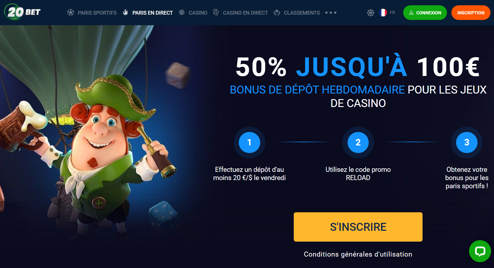 20Bet Bonus du vendredi