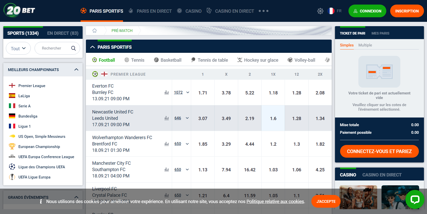 20Bet Pari en ligne 1